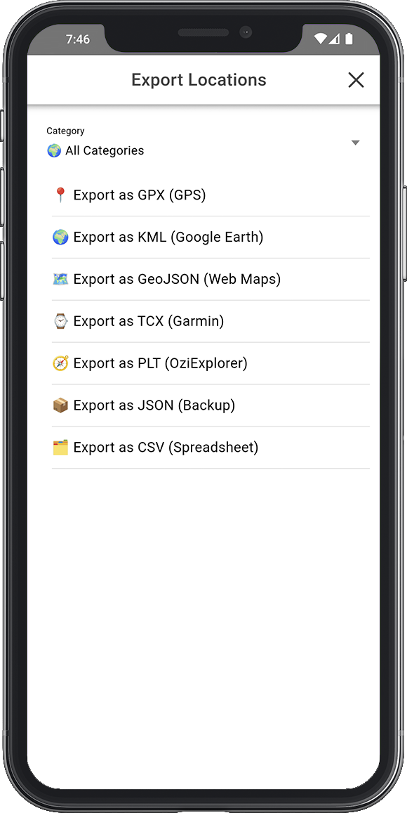 Lista de ubicaciones guardadas
